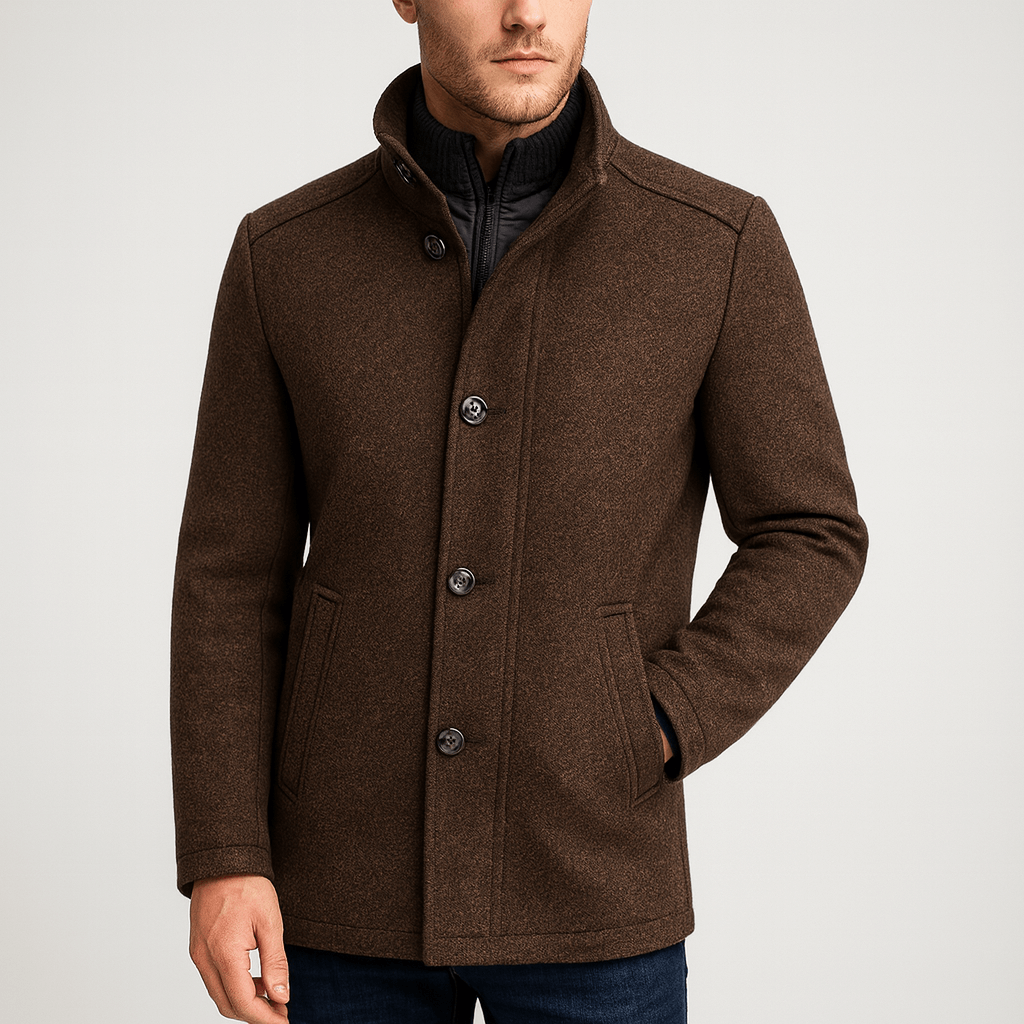 Soviska | Wełniany płaszcz zimowy z pikowaną podszewką