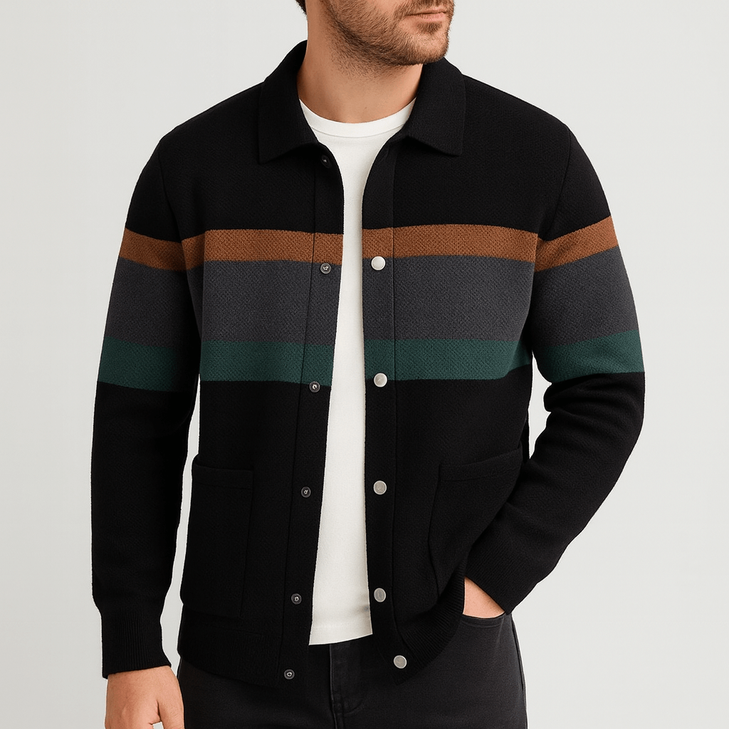 Soviska | Żakardowy kardigan z blokami kolorów