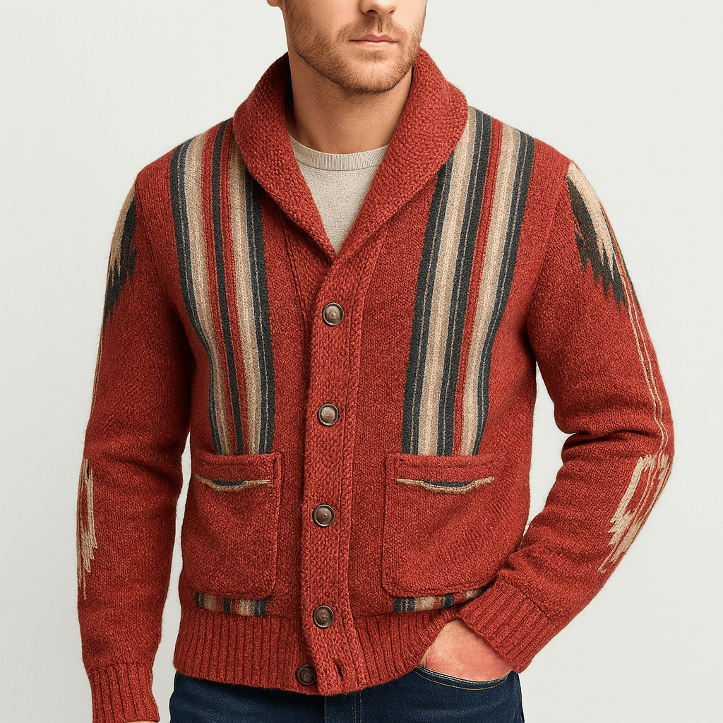 Soviska | Żakardowy kardigan z klapami z miękkiej mieszanki wełny