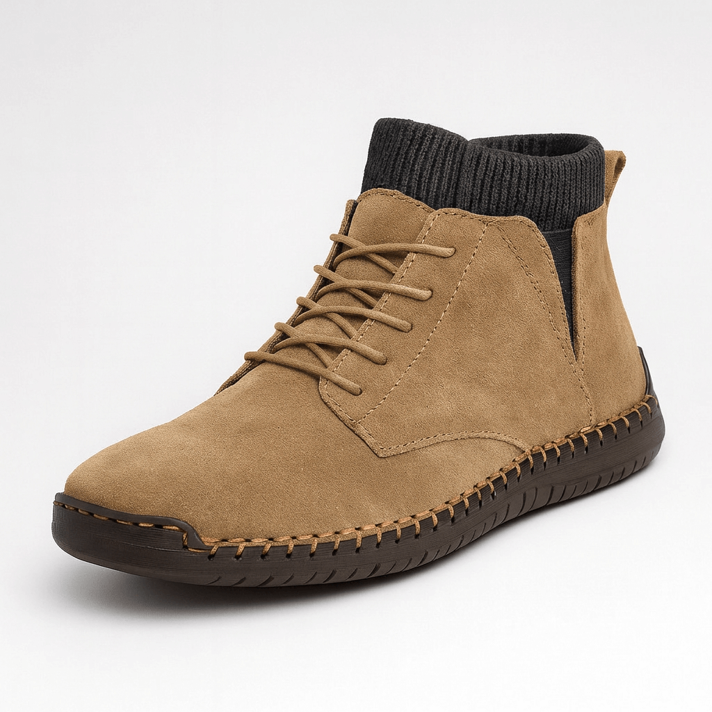 Soviska | Zamszowe botki z elastycznymi wstawkami