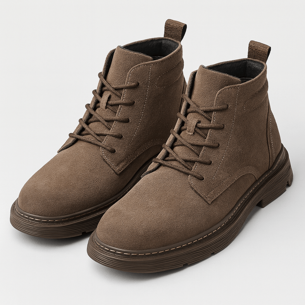 Soviska | Zamszowe buty za kostkę z klasycznym wiązaniem